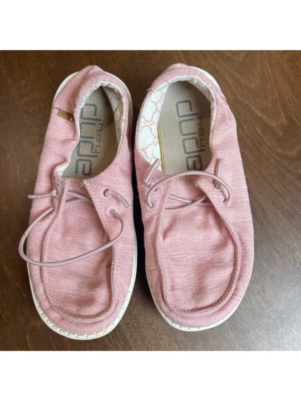 Hey Dude Wendy Youth Slip On Shoes Girls Size 12  Linen Cotton Candy Pink Casual